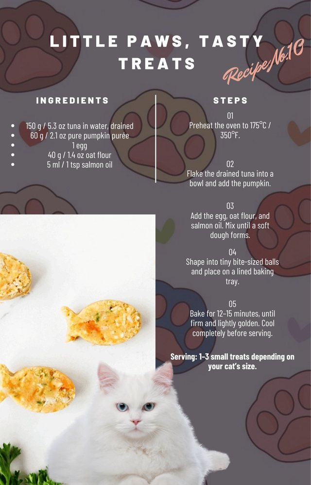 Sample homemade cat treat recipe page